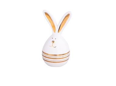 Zdjęcie: Figurka ceramiczna zając ze złotymi uszami 6,5x6,5x12,5 cm ALTOMDESIGN