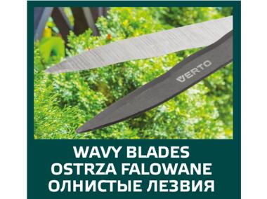 Zdjęcie: Nożyce do żywopłotu faliste 550 mm, ostrze 200 mm VERTO