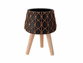 Donica Boho 21 cm czarna VERDENIA