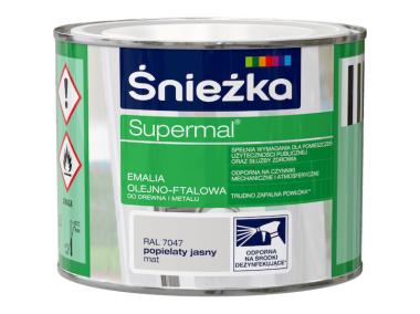 Zdjęcie: Emalia Supermal matowy popiel jasny R7047 0,2L ŚNIEŻKA