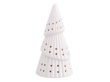 Zdjęcie: Figurka porcelanowa Choinka oświetlenie LED 8x8x15 cm biała ALTOMDESIGN