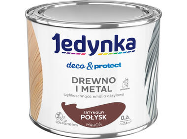 Zdjęcie: Farba do drewna i metalu Deco&Protect satynowy połsk mahoń 0,2 L JEDYNKA