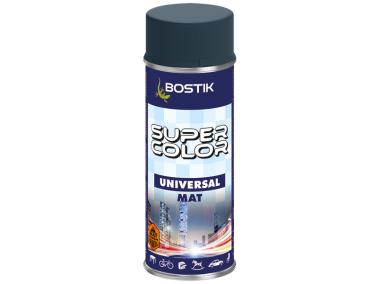 Zdjęcie: Lakier uniwersalny ogólnego zastosowania Super Color Universal Mat antracytowy RAL 400 ml BOSTIK