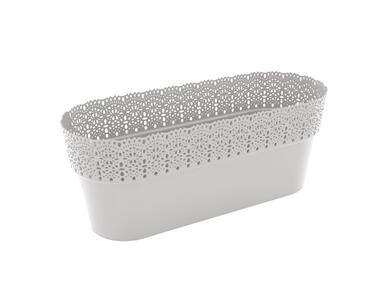 Zdjęcie: Osłonka doniczkowa owalna Bella 38 cm szara DOMEX