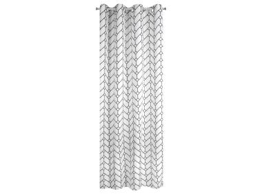 Zdjęcie: Zasłona Judy 140x250 cm biało-czarna na przelotkach EUROFIRANY