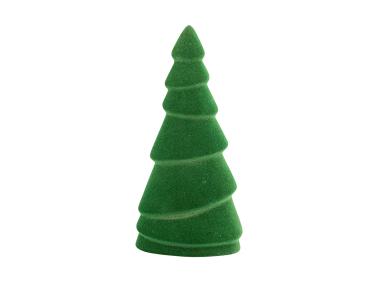 Zdjęcie: Figurka Choinka z welurowym wykończeniem 9x9x23,5 cm zielona ALTOMDESIGN