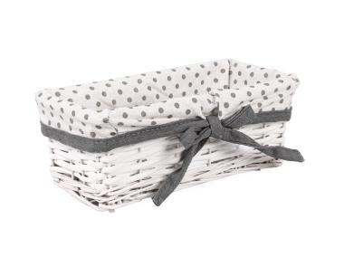 Zdjęcie: Szuflada wiklinowa z wyszyciem w kroki 26x13x10 cm TIN TOURS