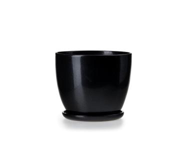 Zdjęcie: Doniczka Klasik 4 czarny połysk 21x17 cm FLOWERPOT