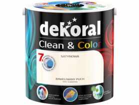 Farba satynowa Clean&Color 2,5 L bawełniany puch DEKORAL