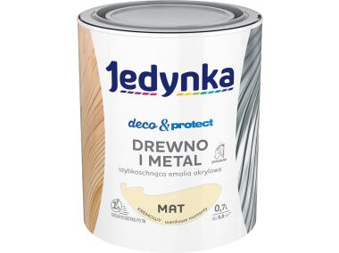 Zdjęcie: Emalia akrylowa Deco&Protect drewno i metal mat kremowy 0,7 L JEDYNKA