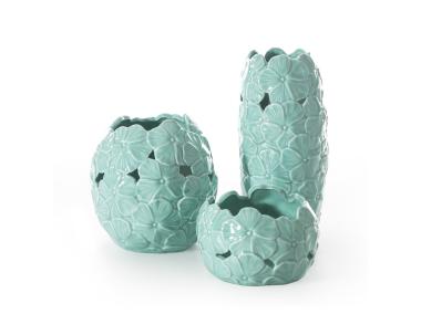 Zdjęcie: Wazon Marge 10x10x21 cm miętowy EUROFIRANY