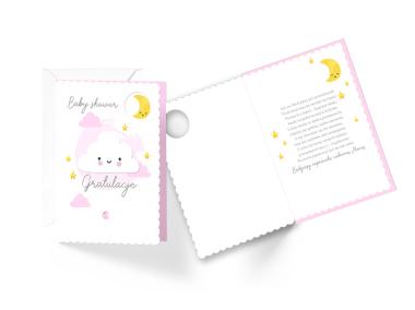 Zdjęcie: Karnet DK-836 Baby shower - różowy KUKARTKA