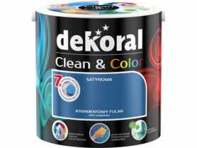 Farba satynowa Clean&Color 2,5 L atramentowy fular DEKORAL