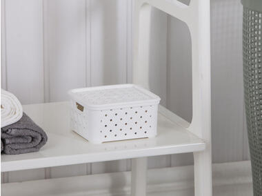 Zdjęcie: Koszyk mały Arianna 16,6x14,5x8,5 cm z pokrywą biały ALTOMDESIGN