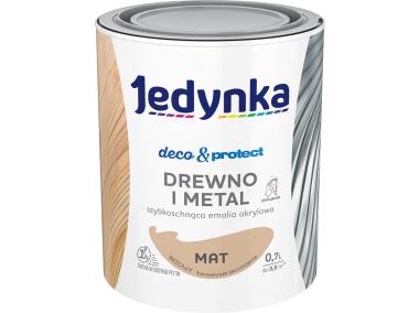 Zdjęcie: Emalia akrylowa Deco&Protect drewno i metal mat beżowy 0,7 L JEDYNKA