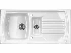 Zlewozmywak Lusitano ceramiczny biały 1,5K Z/O 1000x500x240,3,5"/2" + osprzęt DEANTE