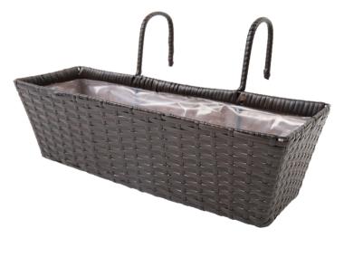 Zdjęcie: Doniczka balkonowa 49x16x14,5 cm bez wkładu wenge PATIO