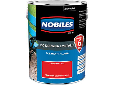 Zdjęcie: Farba ftalowa do drewna i metalu Ftalonal 5 L czerwony jasny NOBILES