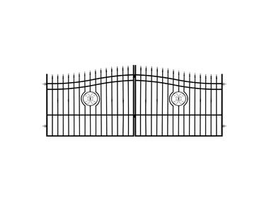 Brama dwuskrzydłowa Amelia 4 m x 1,4-1,6 m ocynk+ral 9005 POLBRAM