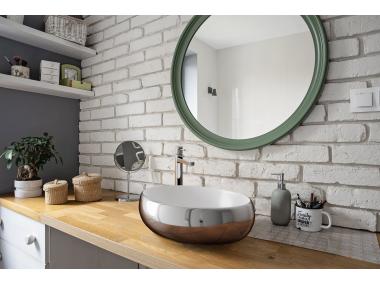 Zdjęcie: Umywalka nablatowa Fresco Trend 59 cm owalna biały/chrom INVENA