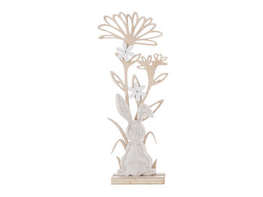 Zdjęcie: Figurka drewniana zając 8x21 cm dekor kwiat A ALTOMDESIGN