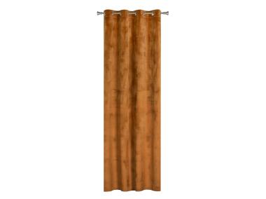 Zdjęcie: ZASŁONA Z KÓŁKAMI VELVET 140X260 CM, KOL. OCHRA