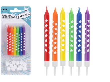 Zdjęcie: Świeczki urodzinowe Extra Star 12 sztuk DECOR