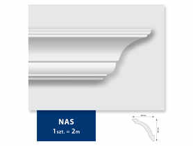 Listwa sufitowa z polistyrenu NA S 2 sztuki 200x6,8x6,8 cm biały DMS