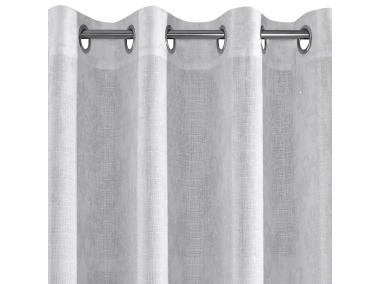 Zdjęcie: Zasłona Łucja 140x250 cm biało-srebrna na przelotkach EUROFIRANY