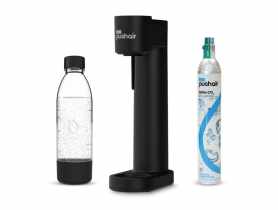 Saturator PushAir w zestawie butelka na wodę 0,7 L + nabój CO2 czarny  DAFI