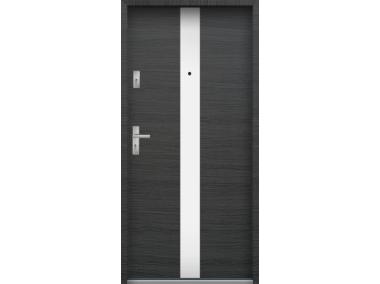 Zdjęcie: Drzwi wejściowe do mieszkań Bastion L-01 Grafit horyzont 80 cm prawe ODP KR CENTER