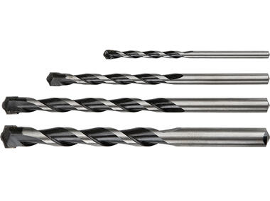 Zdjęcie: Wiertła do betonu 4-10 mm, zestaw 4 szt., końcówka motylkowa GRAPHITE