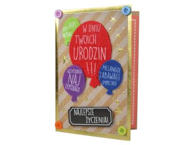 Zdjęcie: Karnet FR-006 Urodziny - balony KUKARTKA