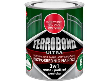 Zdjęcie: Farba antykorozyjna Ferrobond Ultra połysk czerwony 0,7L JURGA