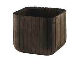 Doniczka Cube 30x30x30 cm kwadratowa brąz CURVER