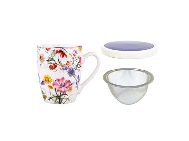 Zdjęcie: Kubek baryłka nbc 300 ml nbc z zaparzaczemi i pokrywką opaska pvc blooming ALTOMDESIGN