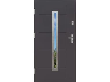 Drzwi zewnętrzne stalowo-drewniane Disting Nicolo 02 Antracyt 90 cm lewe KR CENTER