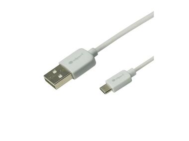 Zdjęcie: Przewód USB 2.0 typu A - USB typu C, 1m, gumowy biały EN105 DPM SOLID