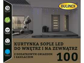 Kurtyna Sople 100 lampek - 5 m biały niebieski BULINEX