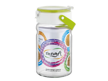 Zdjęcie: Słoik szklany z plastikową pokrywą 1,4 L zielony ALTOMDESIGN