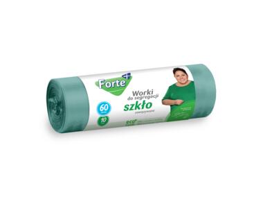 Zdjęcie: Worki na śmieci LDPE zawiązywane do segregacji szkło 60 L - 10 szt. FORTE+