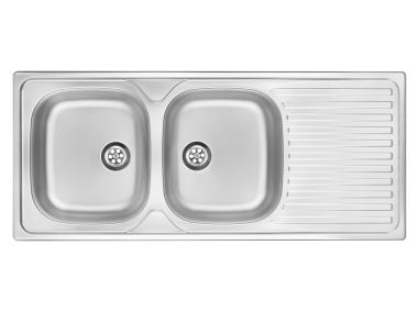 Zdjęcie: Zlewozmywak Techno dekor 2K Z/O 1165x500x140, 2" + osprzęt DEANTE
