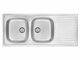 Zlewozmywak Techno dekor 2K Z/O 1165x500x140, 2" + osprzęt DEANTE