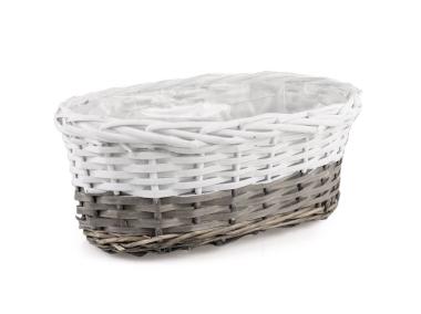 Zdjęcie: Balkonówka koszyk na kwiaty z folią 32x19x12 cm TIN TOURS
