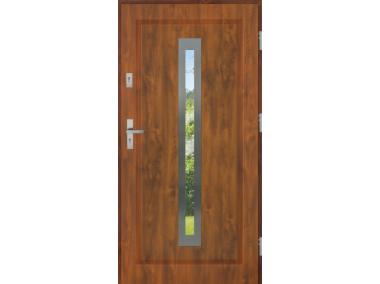 Zdjęcie: Drzwi zewnętrzne stalowo-drewniane Disting Figaro 04 Dąb złoty 80 cm prawe KR CENTER