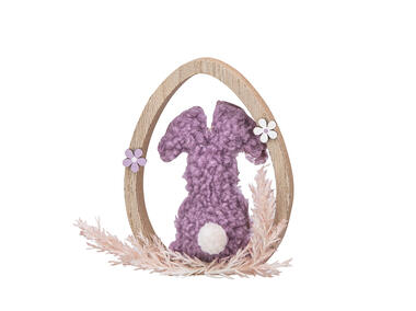 Zdjęcie: Figurka Boucle zając w jajku 11x2x14 cm kolor fioletowy ALTOMDESIGN