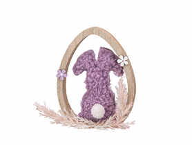 Figurka Boucle zając w jajku 11x2x14 cm kolor fioletowy ALTOMDESIGN