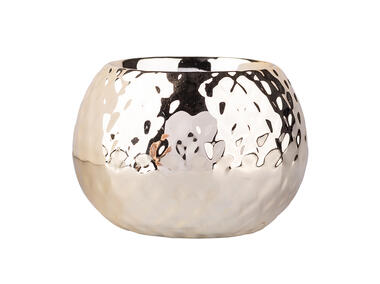 Zdjęcie: Świecznik porcelanowy Relief 8,5x8,5x6 cm złoty ALTOMDESIGN