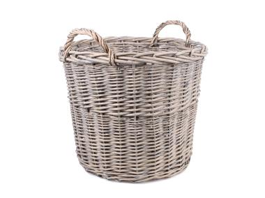 Zdjęcie: Kosz wiklinowy z uchwytami 47x47x37/44 cm szary TIN TOURS