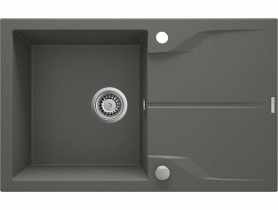 Zlewozmywak Andante antracyt metalik granit 1K Z/O 780x490x194, space saver DEANTE